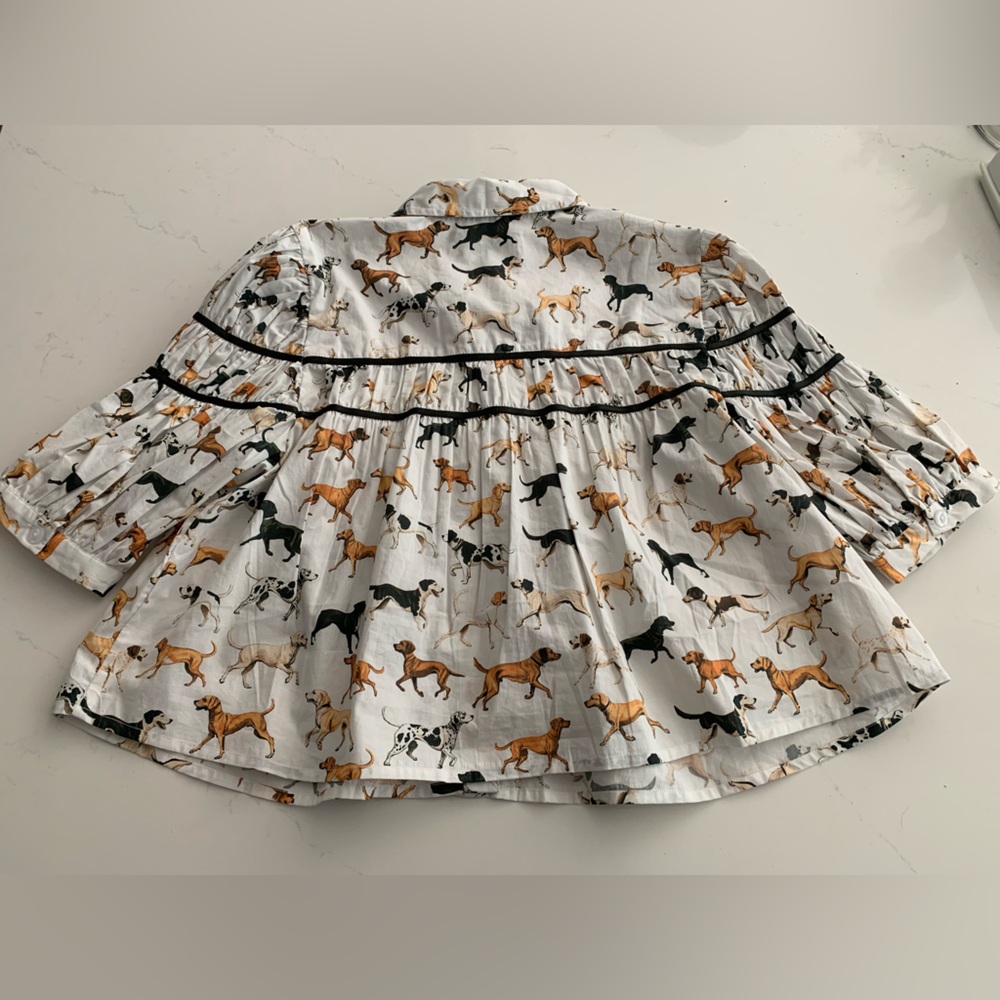 Anthropologie, Maeve Dog Print Blouse, M - Picture 4 of 7